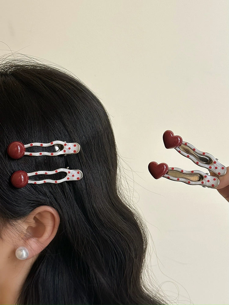 Love Polka Dot Hair Clips-ntbhshop