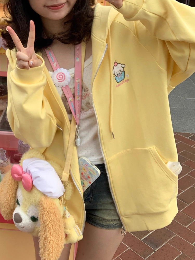 Buttercream Pup Oversize Hooded Jacket-ntbhshop