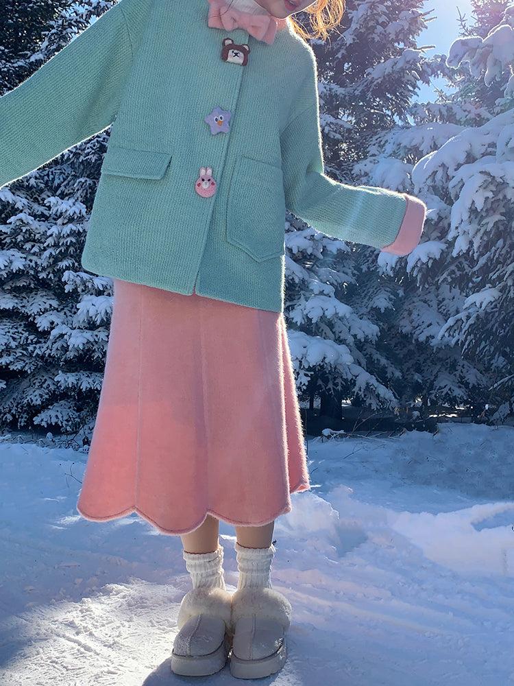 Dopamine Cloud Mint Coat & Blush Bud Skirt-ntbhshop