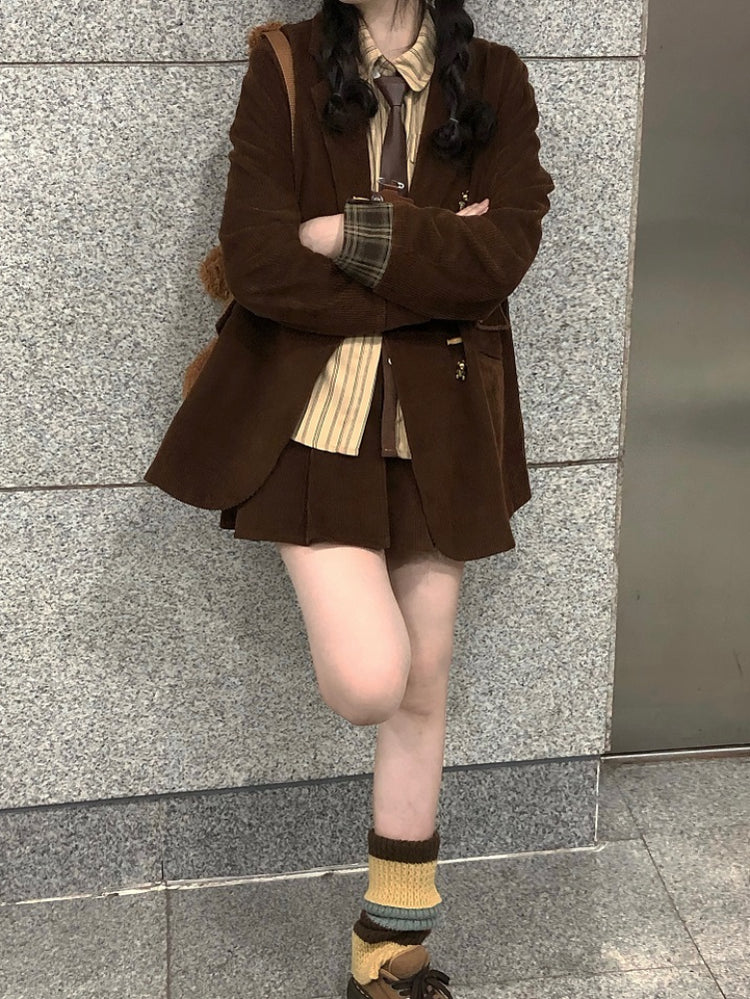 Autumn Confession Bear Buckle Blazers-ntbhshop