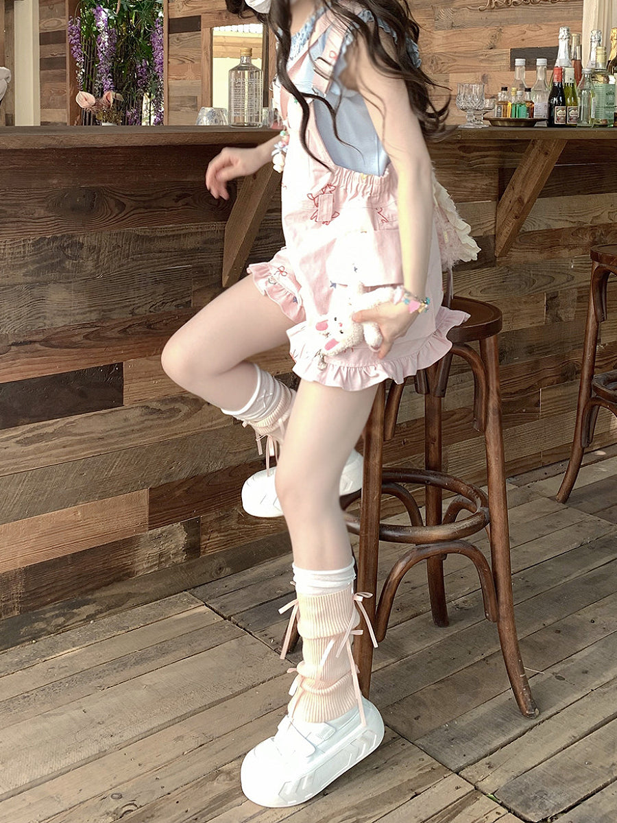 Candy Star Pocket Overall Shorts-Bottoms-ntbhshop