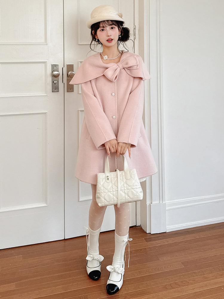 Rose Meringue Woolen Coat-ntbhshop