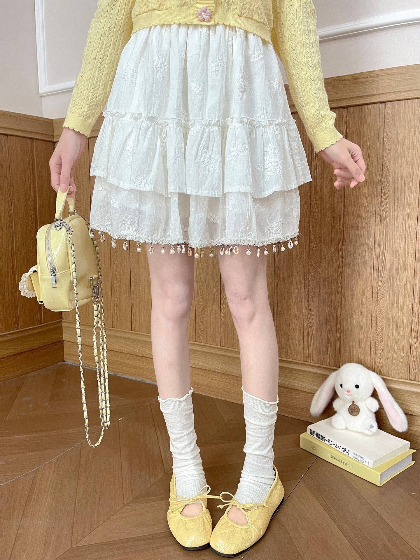 Pearl Blossom Charm Skirt-Bottoms-ntbhshop