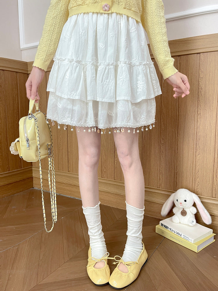 Pearl Blossom Charm Skirt-Bottoms-ntbhshop