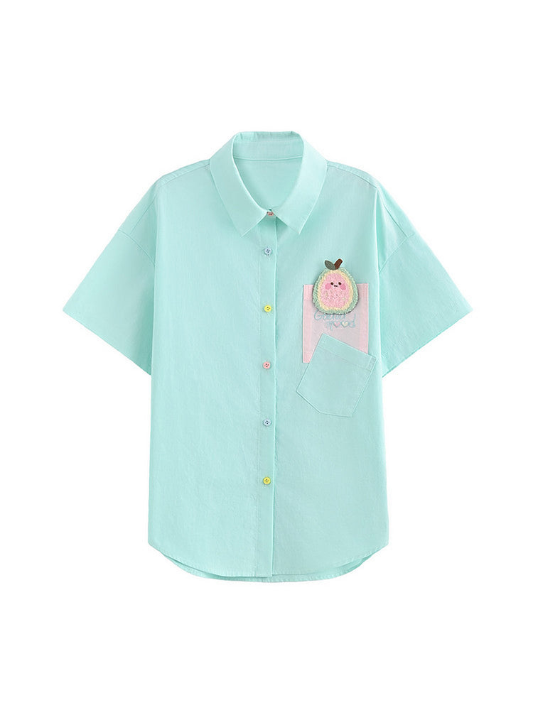 Guava Pop Button Shirt-Tops-ntbhshop
