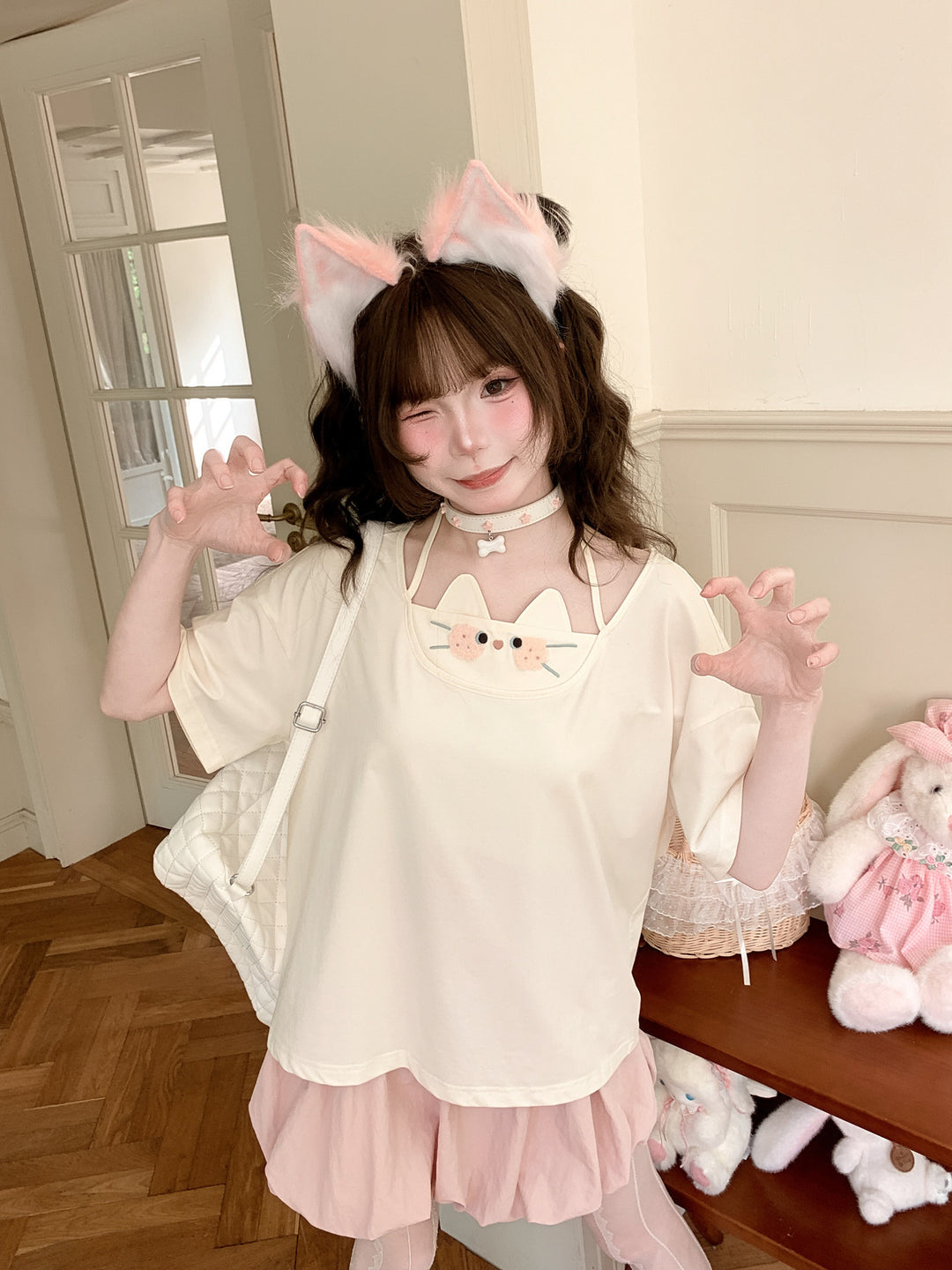 Cookie Cat Halter Tee-Tops-ntbhshop