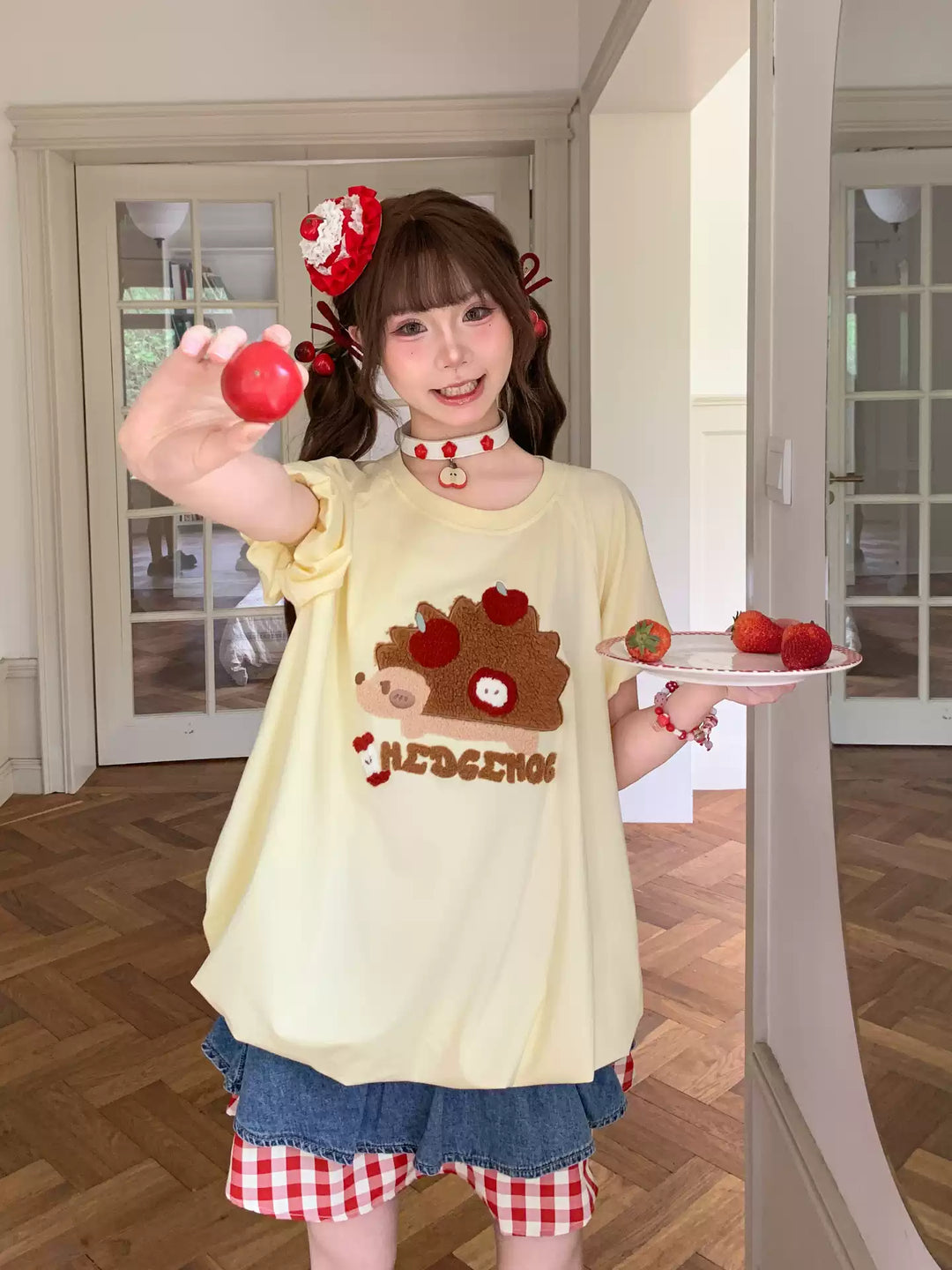 Apple Hedgehog Bubble Tee-Tops-ntbhshop