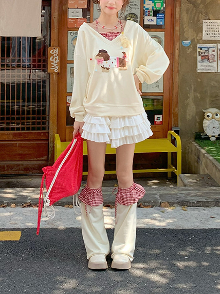 Cream Puff Pup Halter Sweatshirt & Pettiskirt-ntbhshop