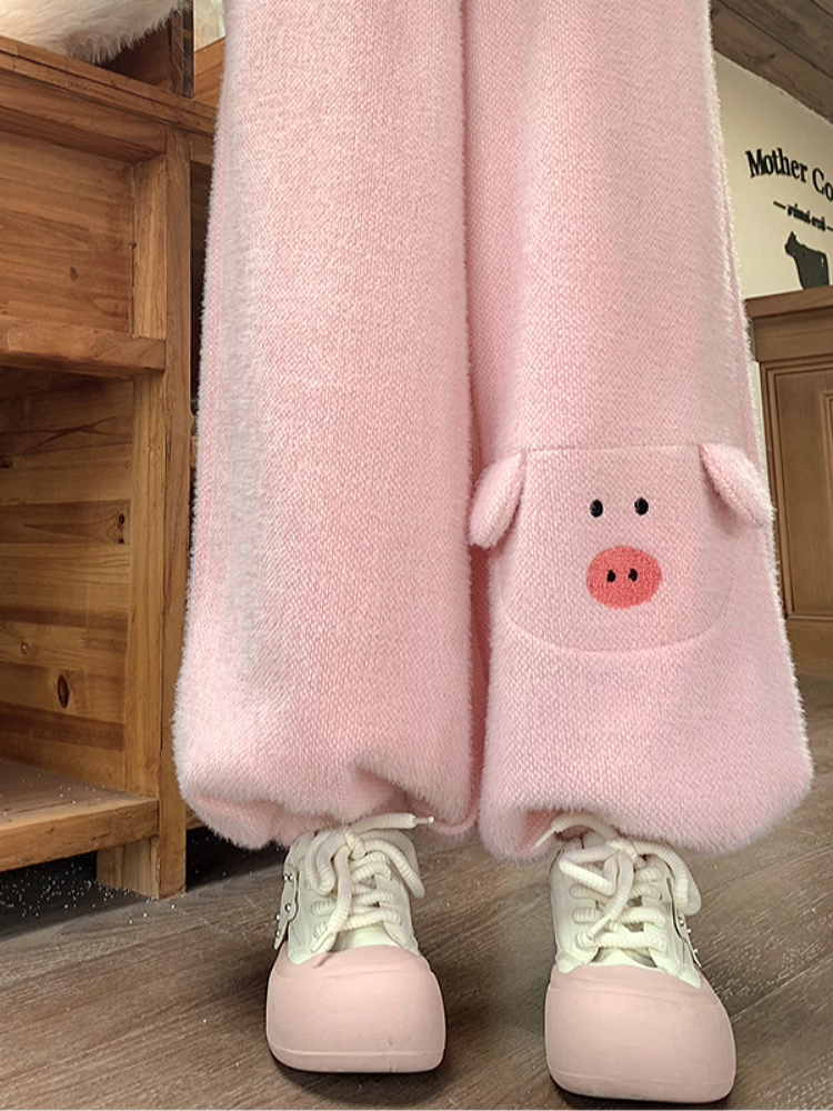 Piggy Bunny Fleece Bubble Pants-Bottoms-ntbhshop