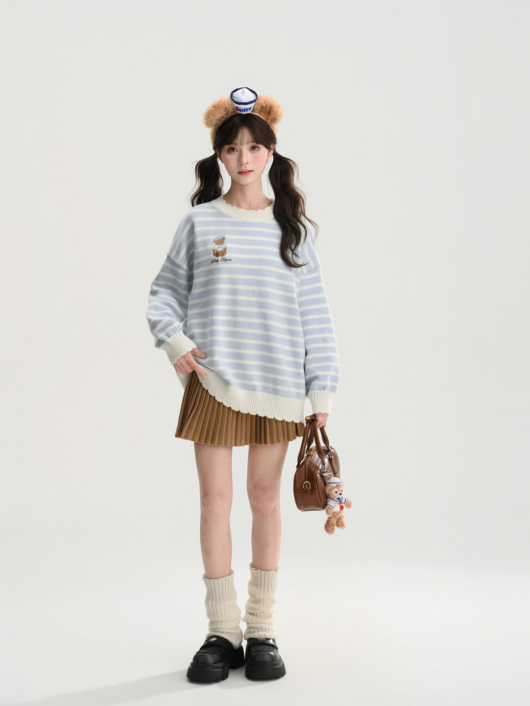 Teddy Royale Stripe Knit Sweater-ntbhshop