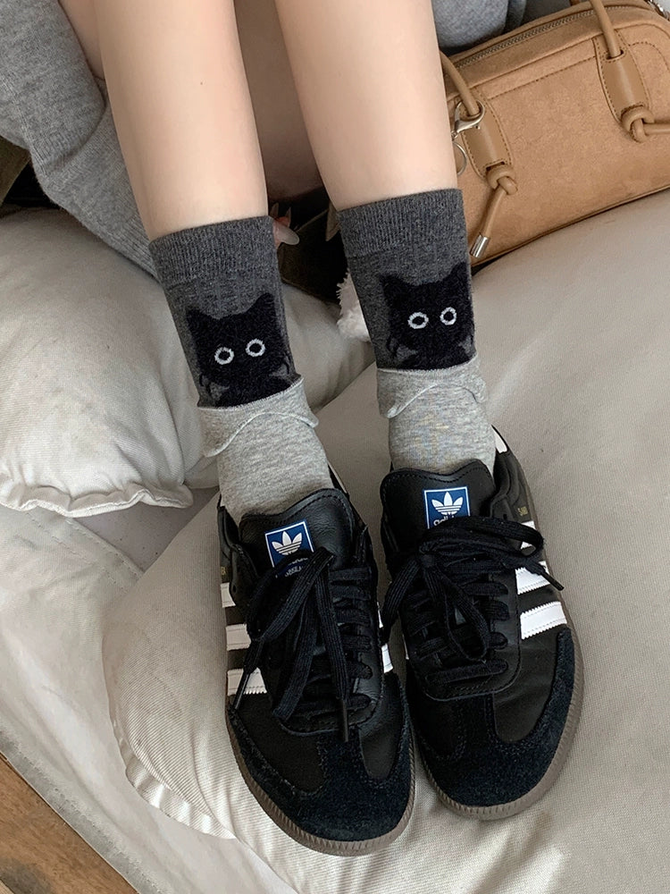 Peek-a-Boo Collar Flip Crew Socks-ntbhshop