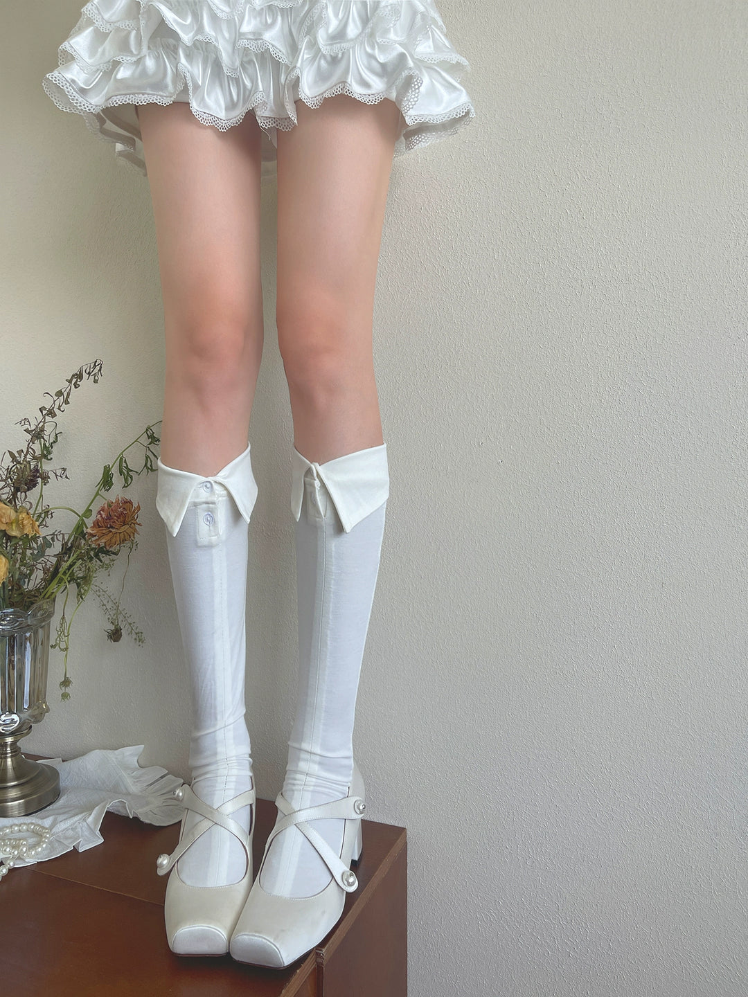Polo Collar Flip Knee Socks-ntbhshop