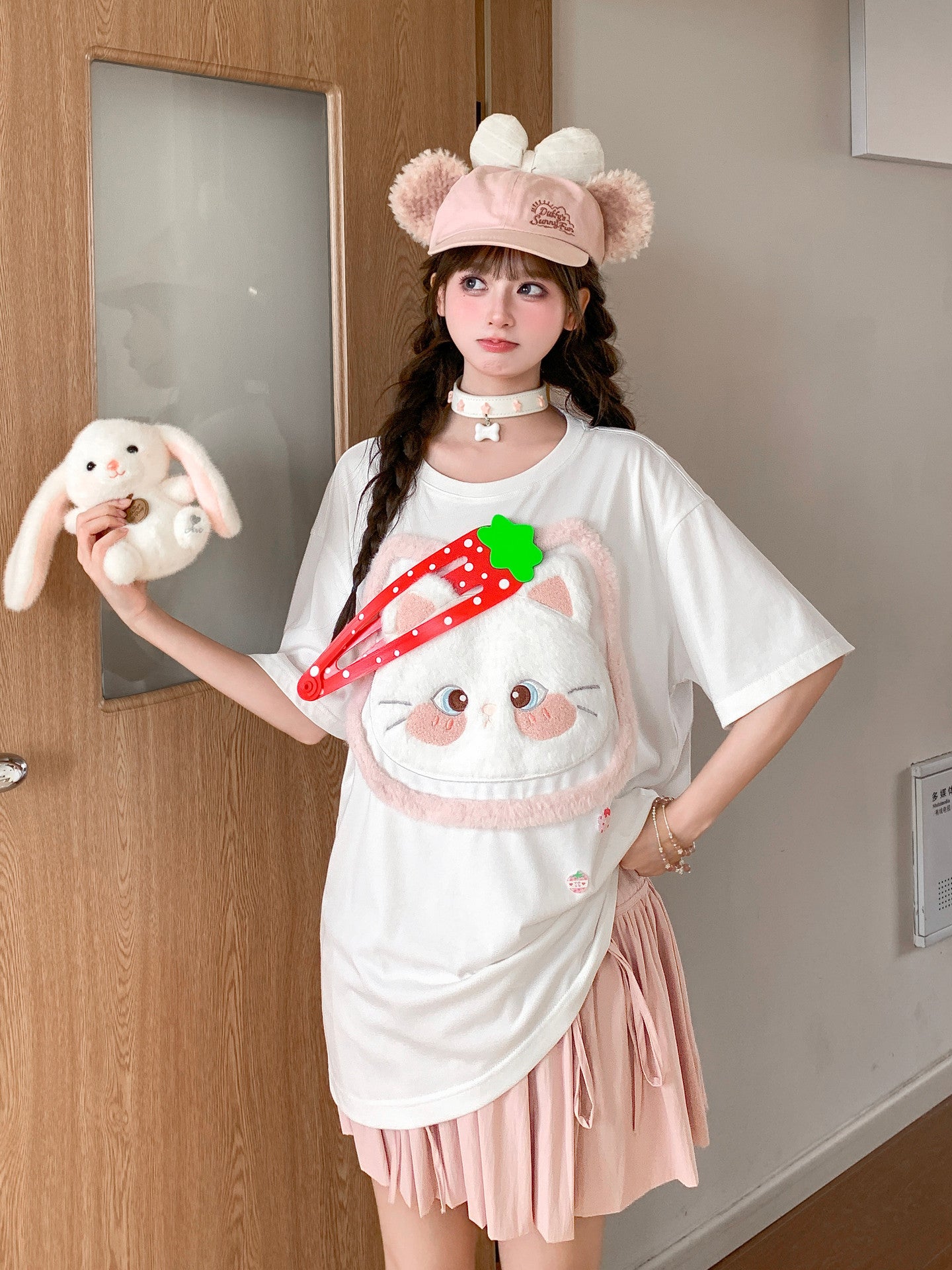 Cloud Kitten Hairpin Tees-Tops-ntbhshop