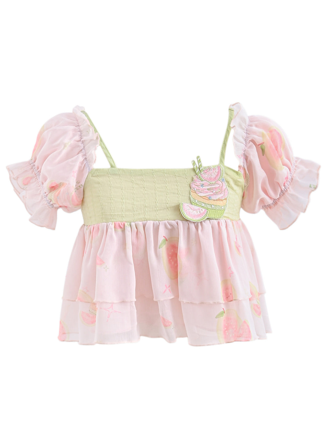 Guava Cupcake Chiffon Top-Tops-ntbhshop