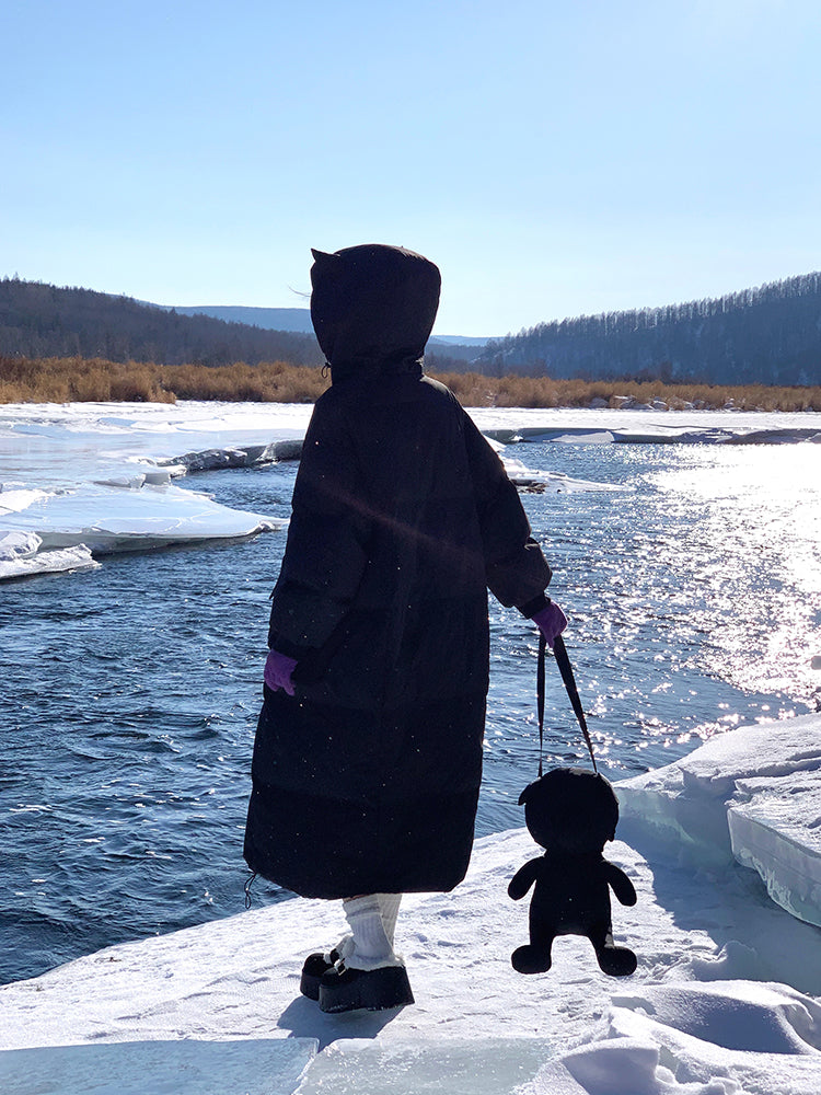 Black Devil & Fruit Puffer Coat-ntbhshop