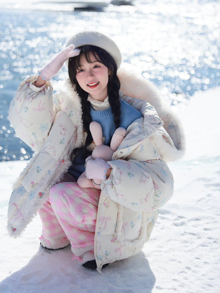 Bunny Meadow Dream Puffer Jacket-ntbhshop