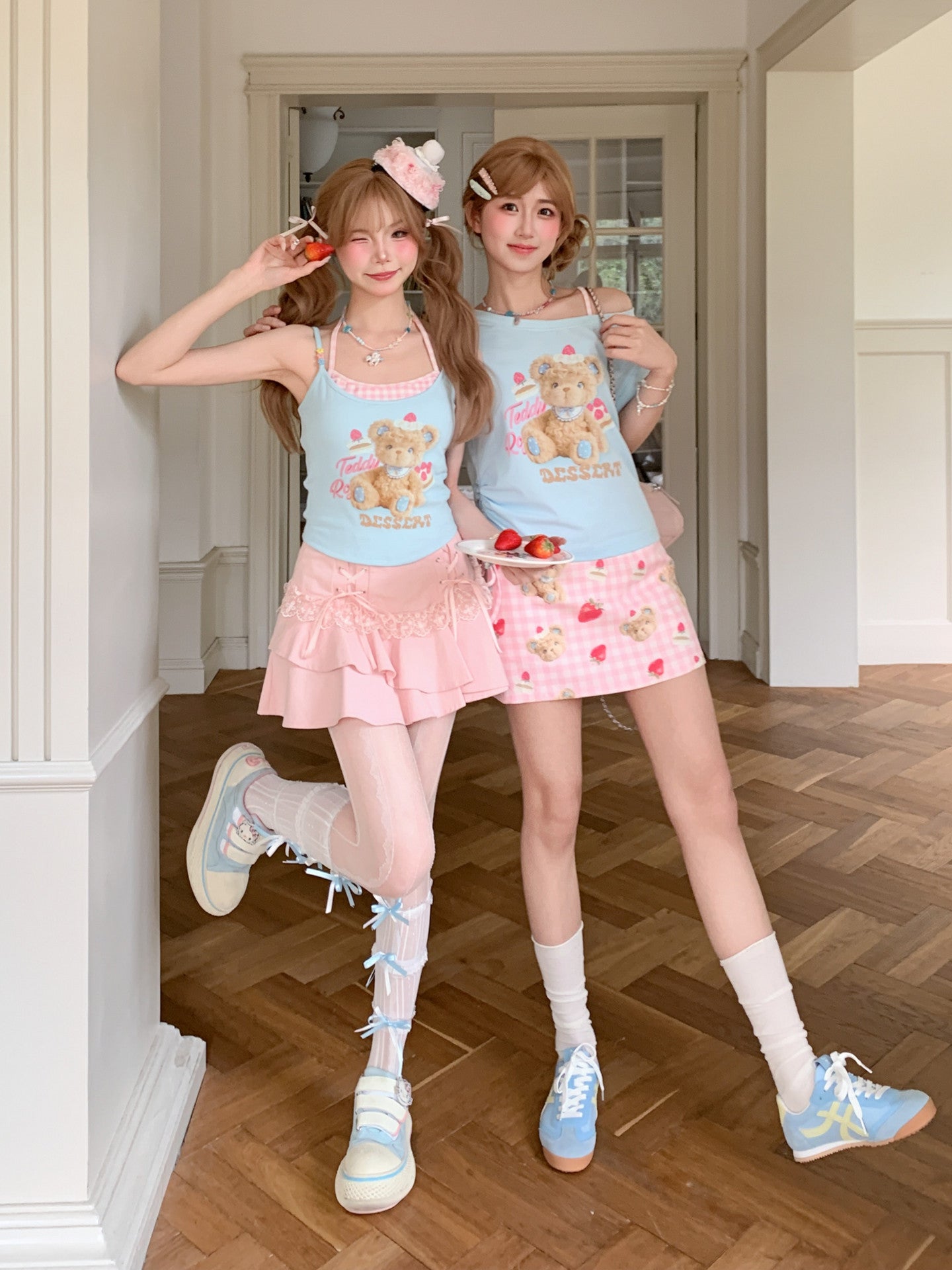 Berry Teddy Off Shoulder Tee-Tops-ntbhshop