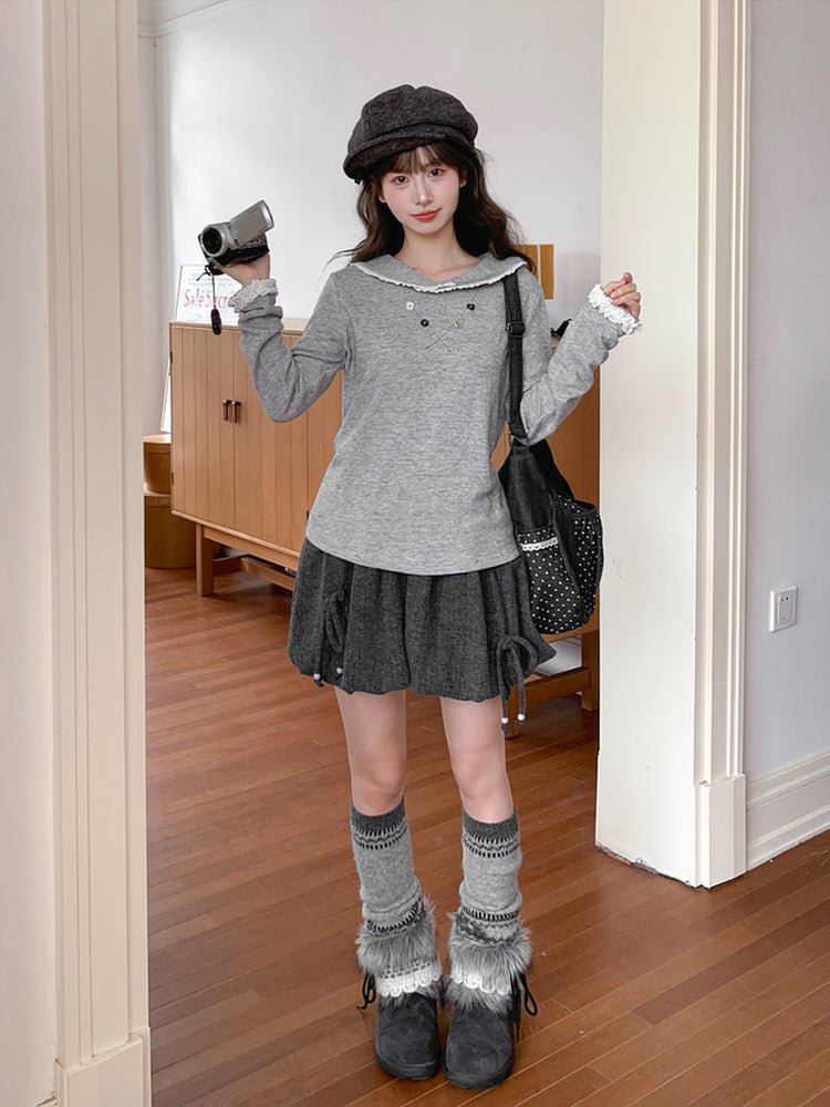 Silent Café Lace Knit Base Top-ntbhshop