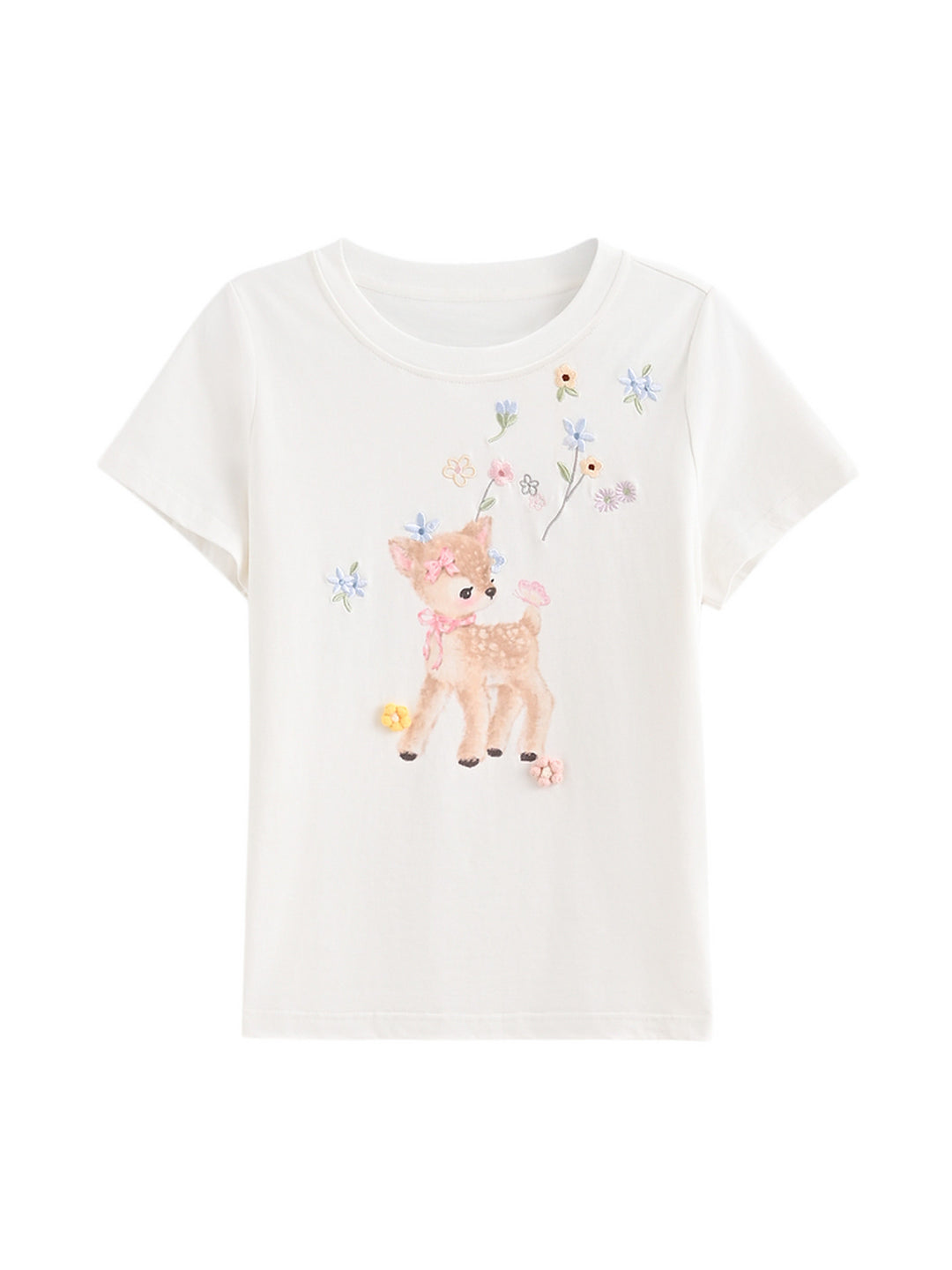 Dear Bambi Flower Tee-Tops-ntbhshop