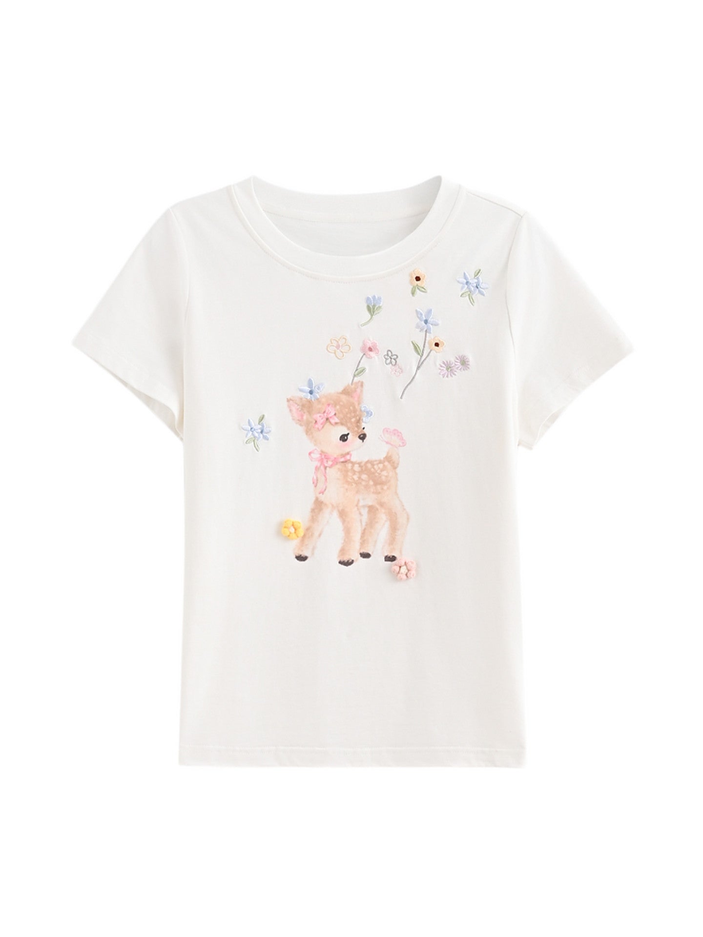 Dear Bambi Flower Tee-Tops-ntbhshop