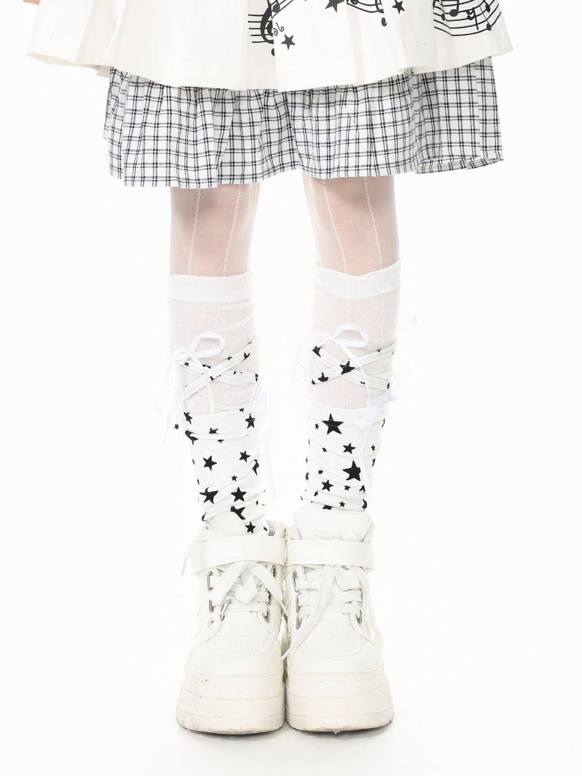 Starry Ribbon Layered Socks-Accessories-ntbhshop