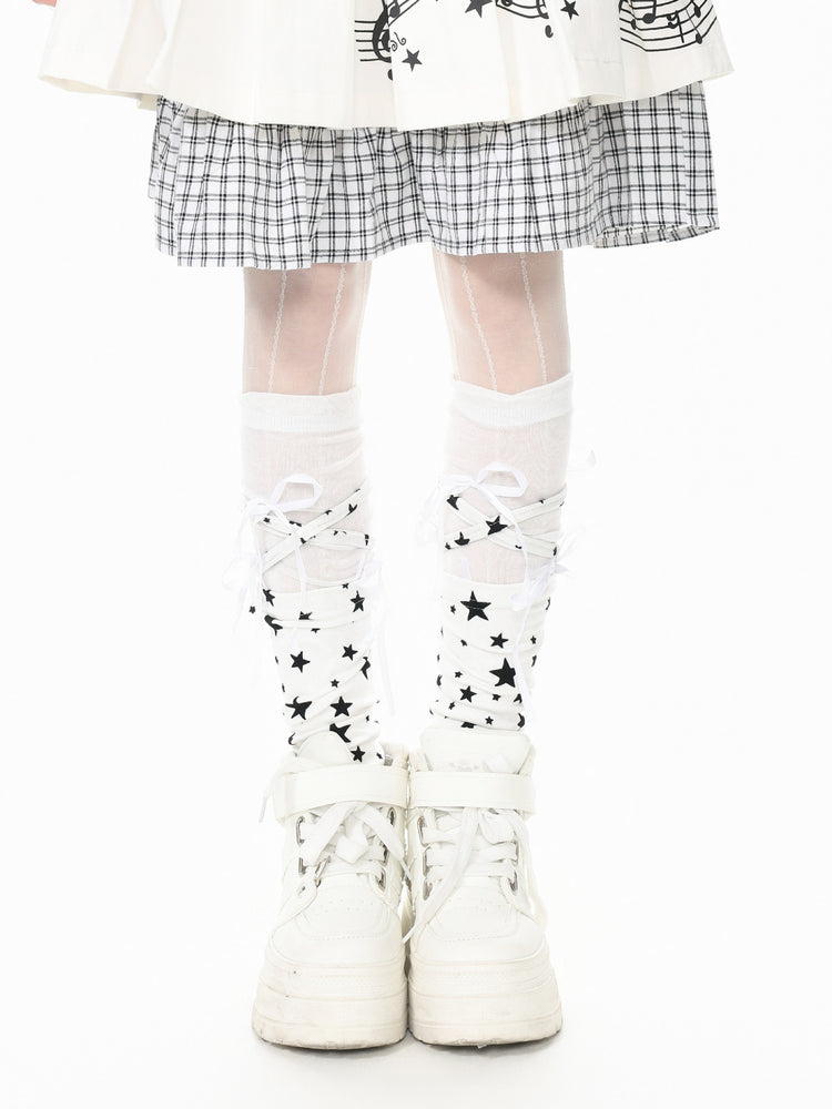 Starry Ribbon Layered Socks-Accessories-ntbhshop