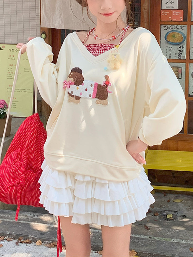 Cream Puff Pup Halter Sweatshirt & Pettiskirt-ntbhshop