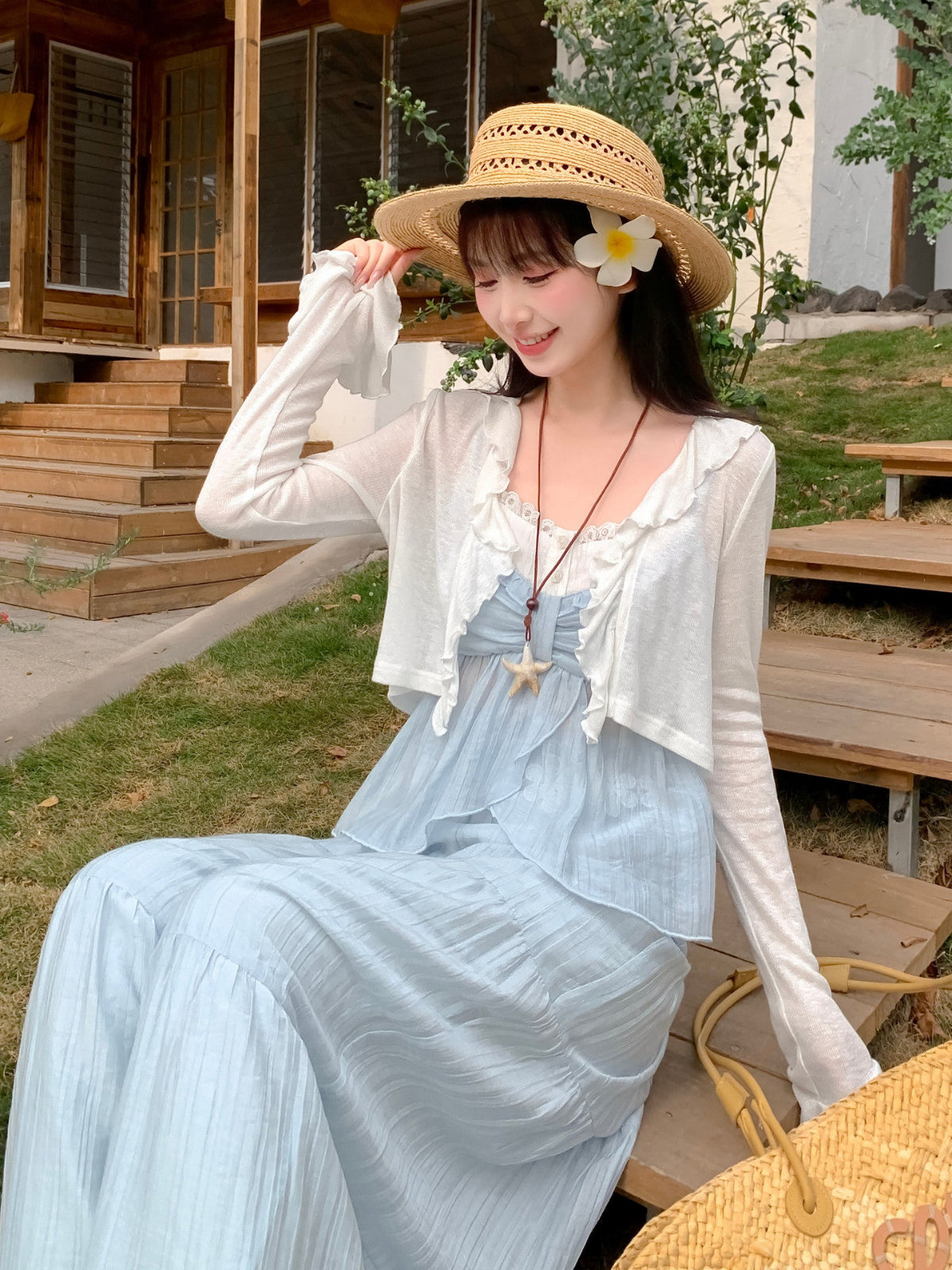 Skyveil Ruffle Sheer Cardigan-Outerwear-ntbhshop