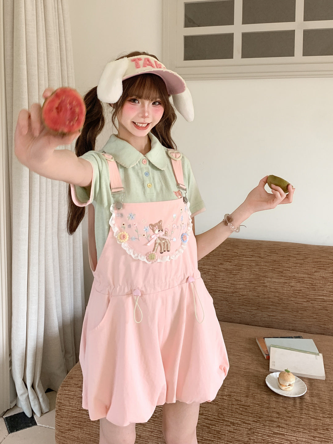 Dear Bambi Bubble Overall Shorts-Bottoms-ntbhshop