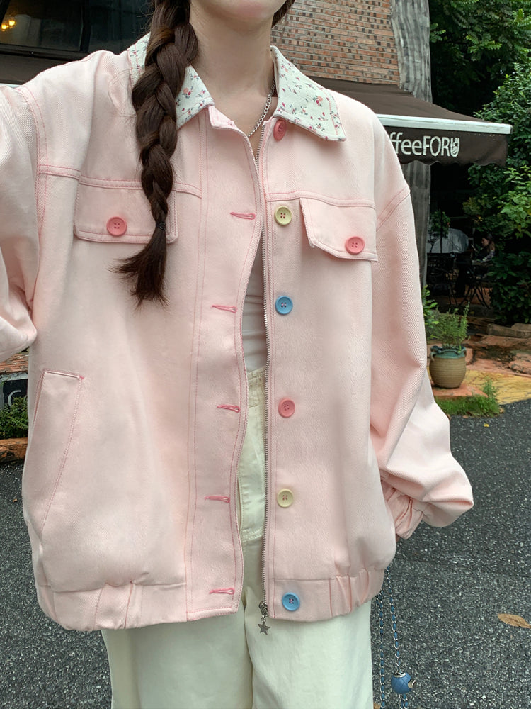 Sweet Atelier Bloom Lapel Denim Jackets-ntbhshop