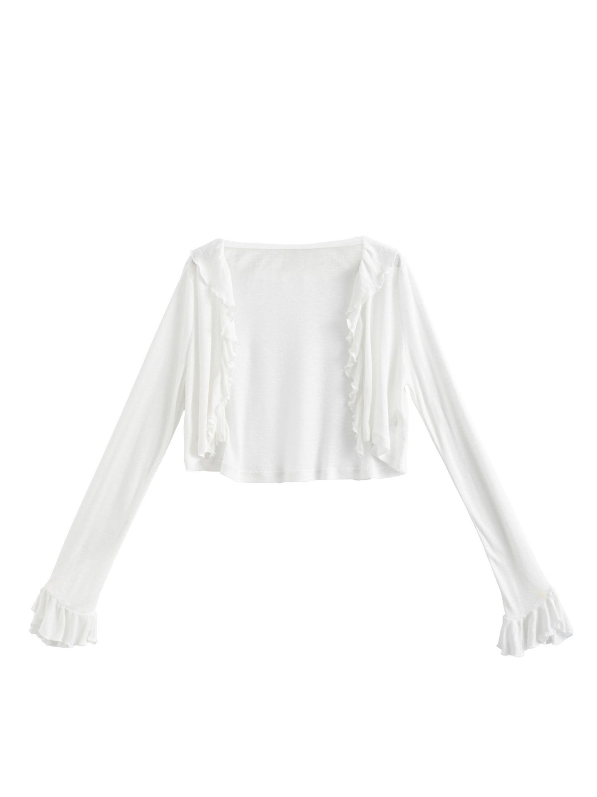 Skyveil Ruffle Sheer Cardigan-Outerwear-ntbhshop