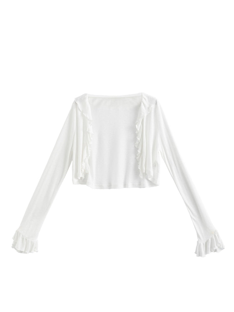 Skyveil Ruffle Sheer Cardigan-Outerwear-ntbhshop