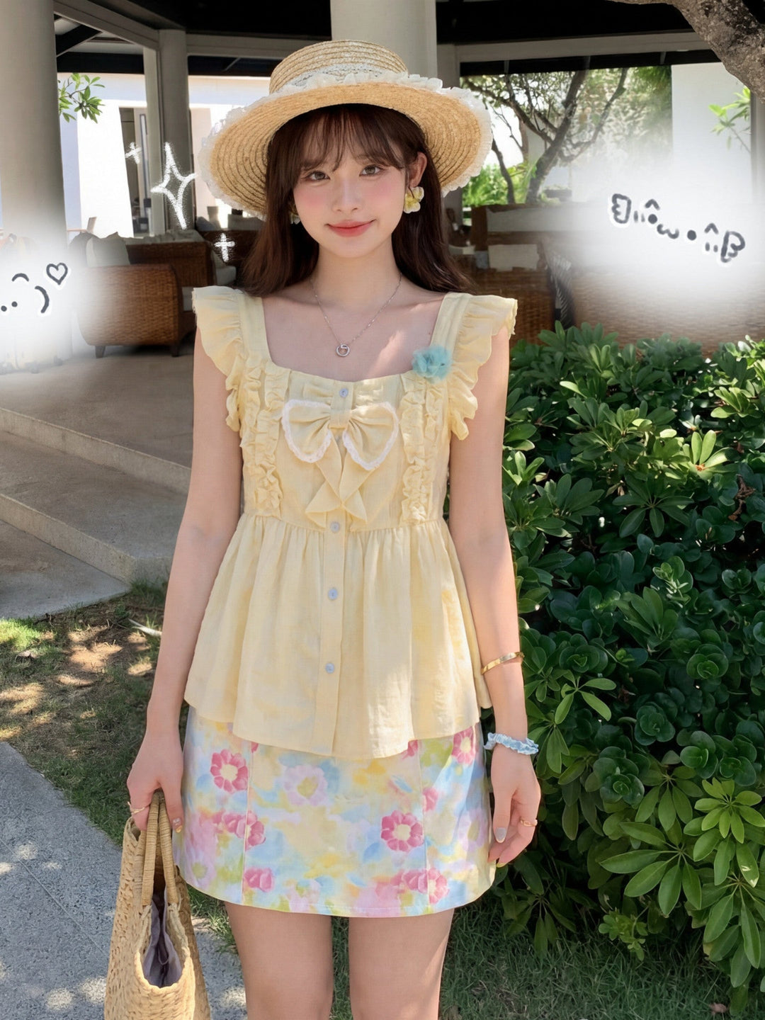 Buttercream Lace Bow Top-Tops-ntbhshop