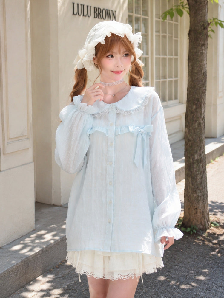 Cloud Ribbon Lyocell Shirt-Outerwear-ntbhshop