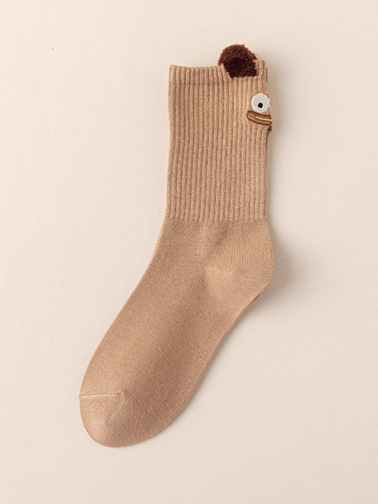 Big Eyes Ribbed Crew Socks-ntbhshop
