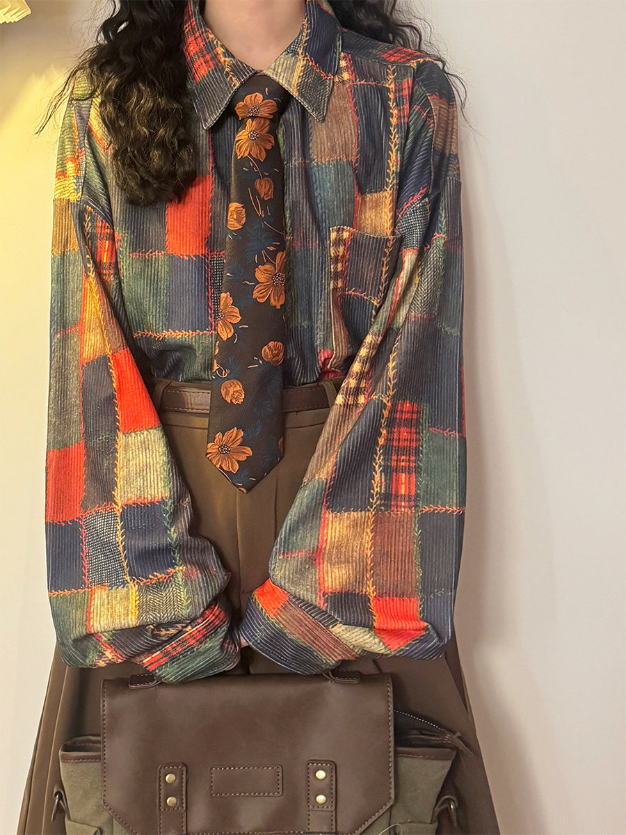 Heirloom Patchwork Plaid Shirt-Tops-ntbhshop