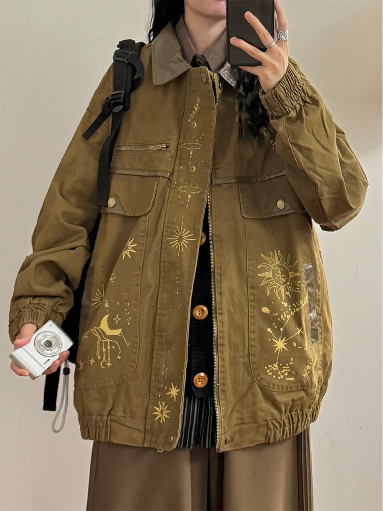 Golden Constellation Cargo Jacket-ntbhshop