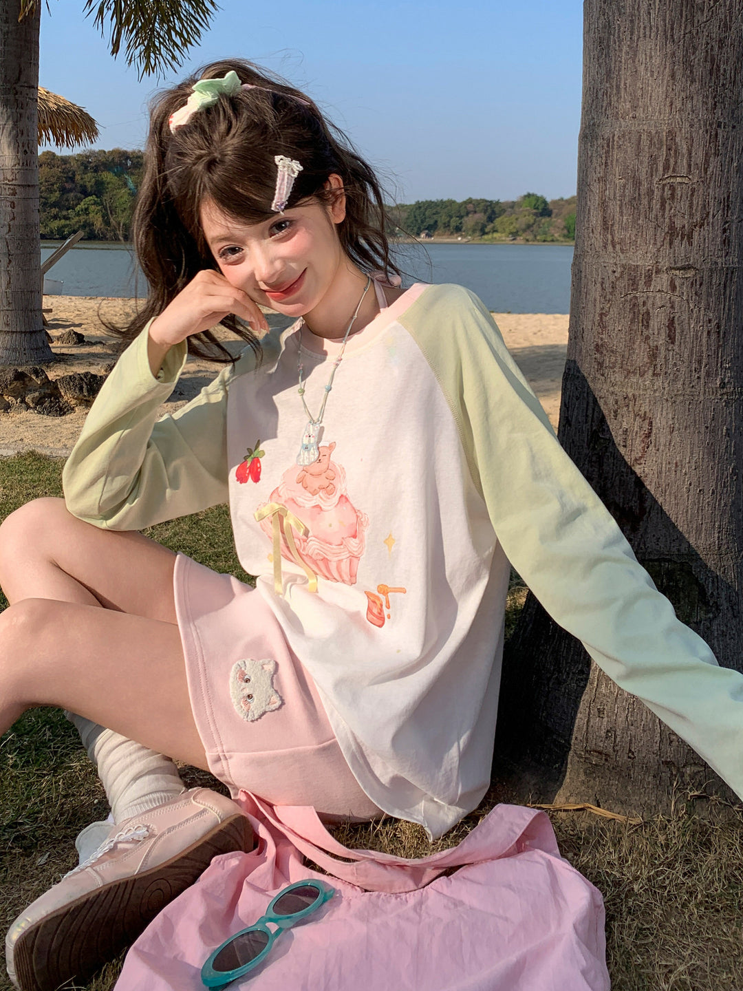 Strawberry Cupcake Raglan Tee-Tops-ntbhshop