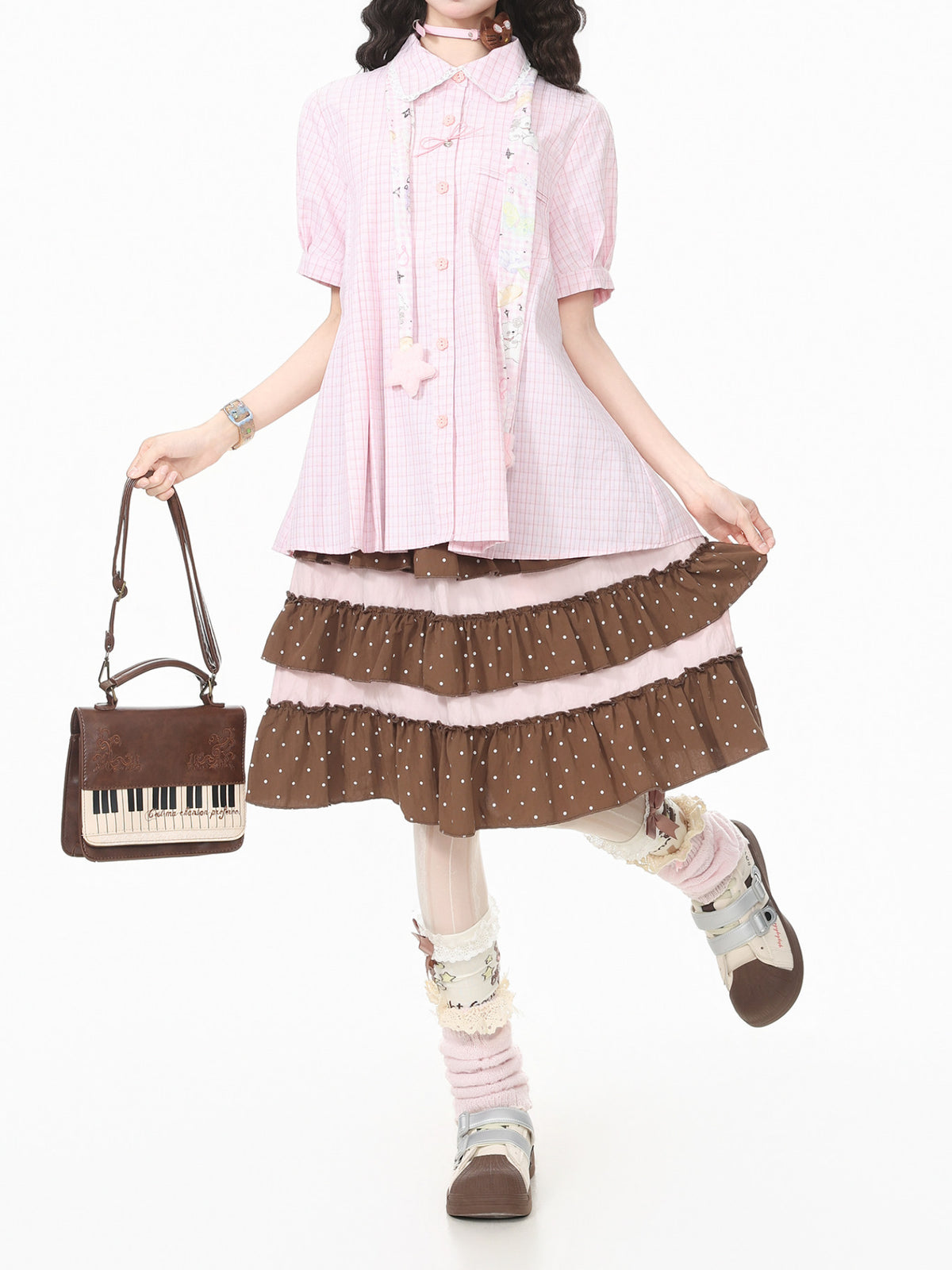 Twinkle Dolly Plaid Shirts & Scarves-Tops-ntbhshop