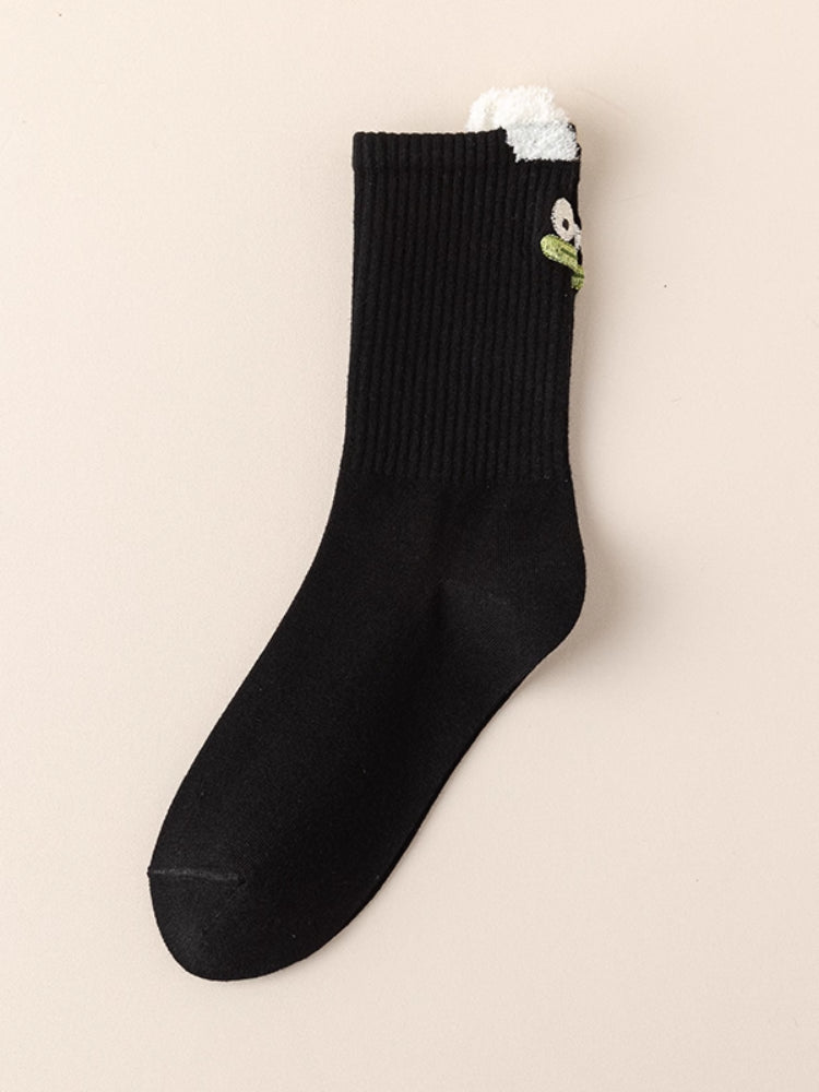 Big Eyes Ribbed Crew Socks-ntbhshop