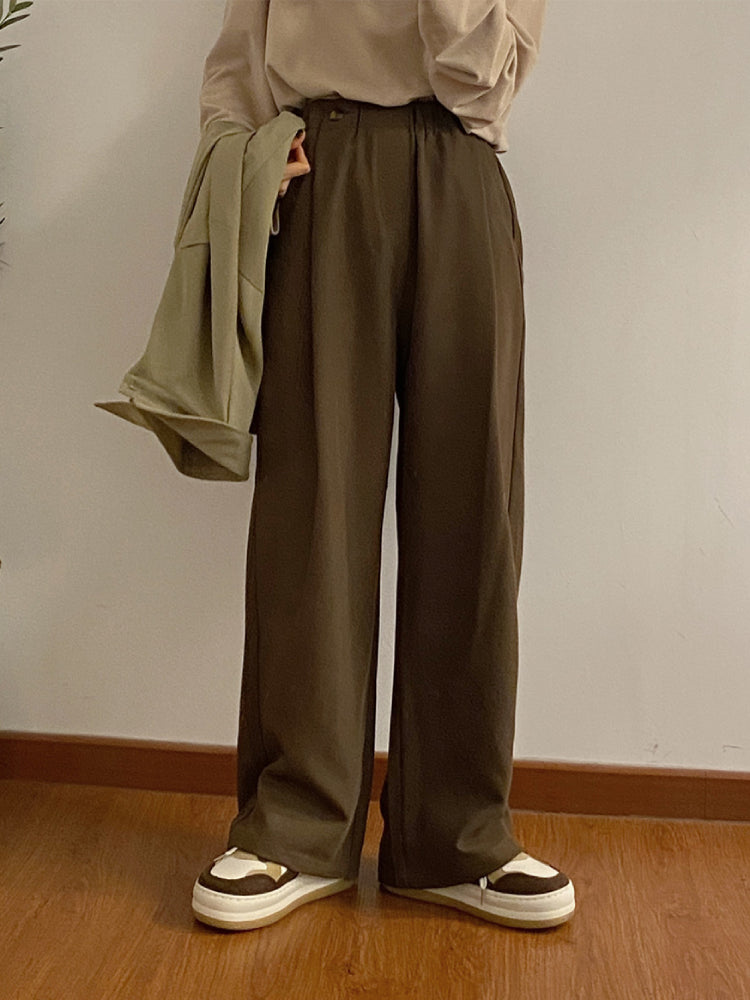 Falling Leaves Drape Pleated Pants-ntbhshop