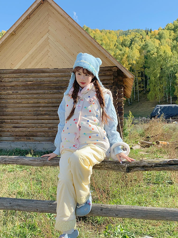 Rainbow Sprinkle Puffer Vest, Sweater & Pants-Sets-ntbhshop