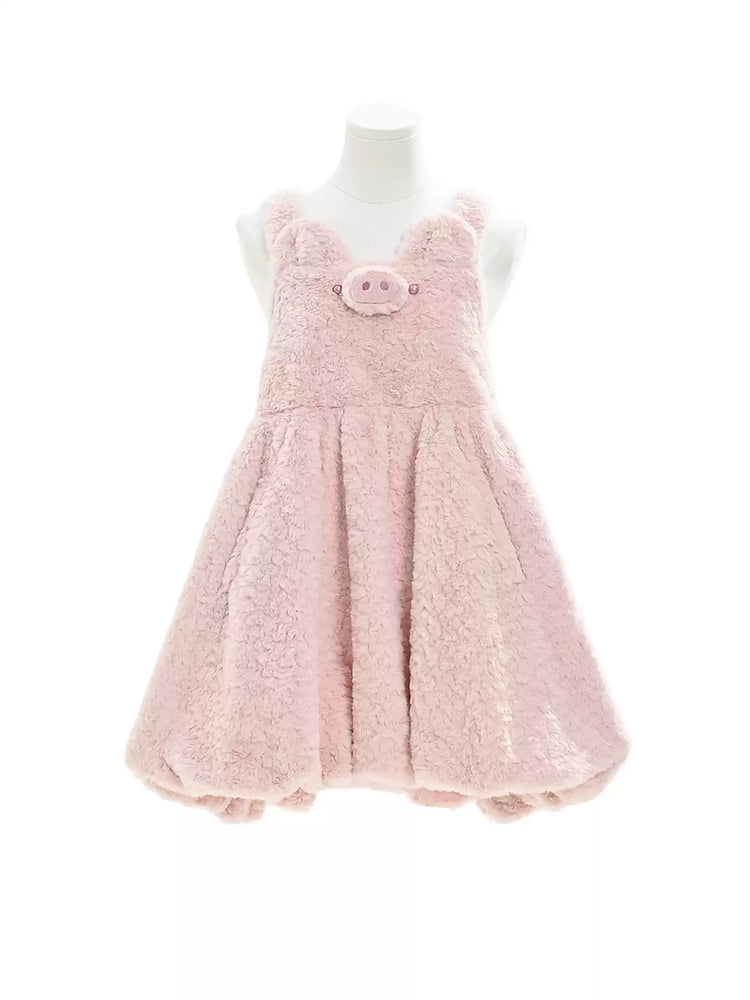 Piggy Plush Overall Dress-Dresses-ntbhshop