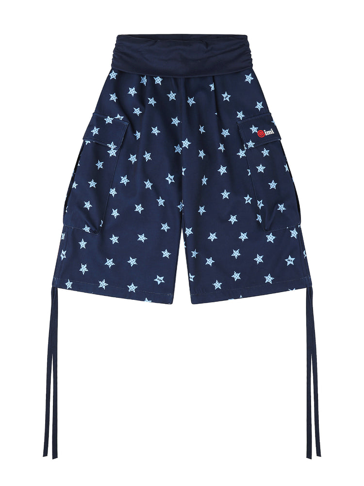 Star Pocket Drawstring Capri Pants-Bottoms-ntbhshop