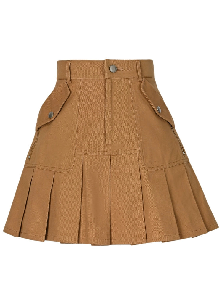 Retro Revival High Waist Pleated Skirt-ntbhshop