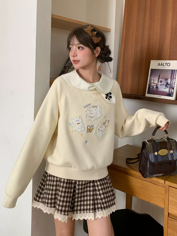 Milk Paws Doll Collar Blouse-Tops-ntbhshop