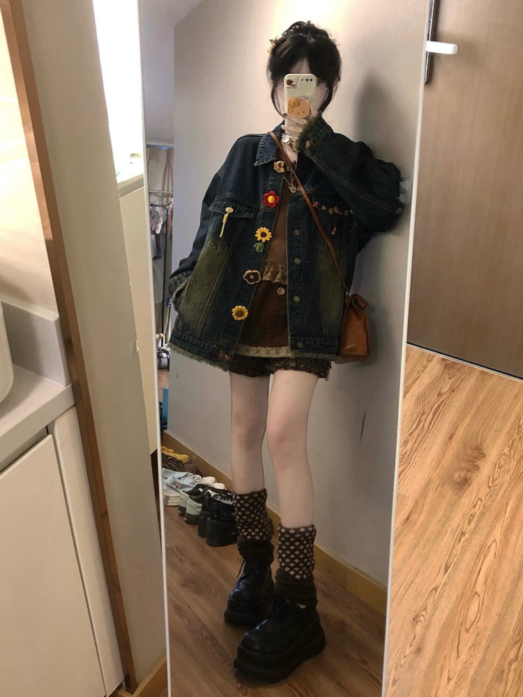 Hazelnut Breeze Patchwork Skorts-ntbhshop