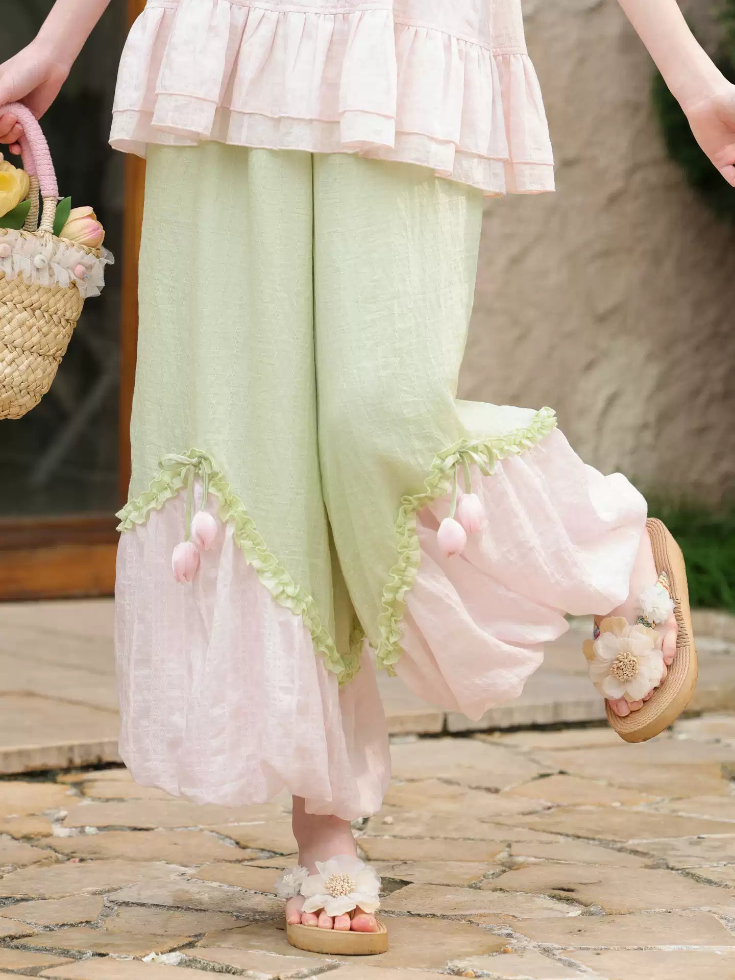 Tulip Bubble Layered Pants-Bottoms-ntbhshop