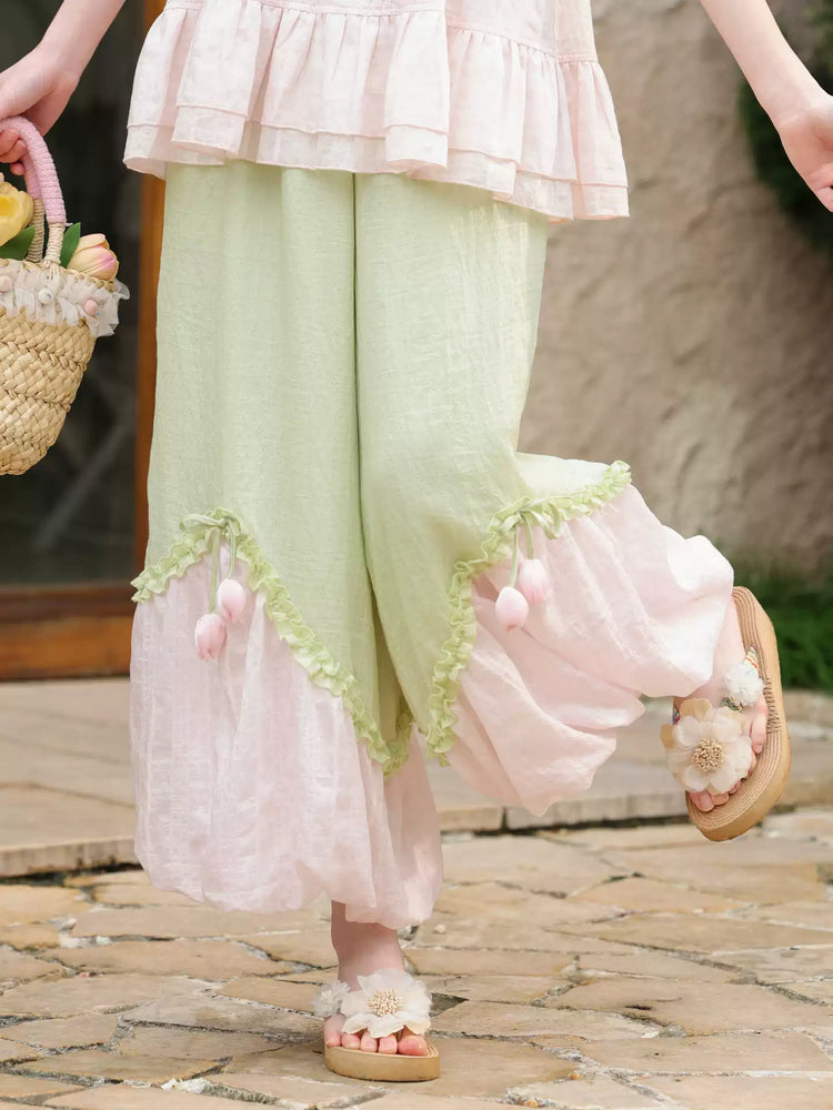 Tulip Bubble Layered Pants-Bottoms-ntbhshop