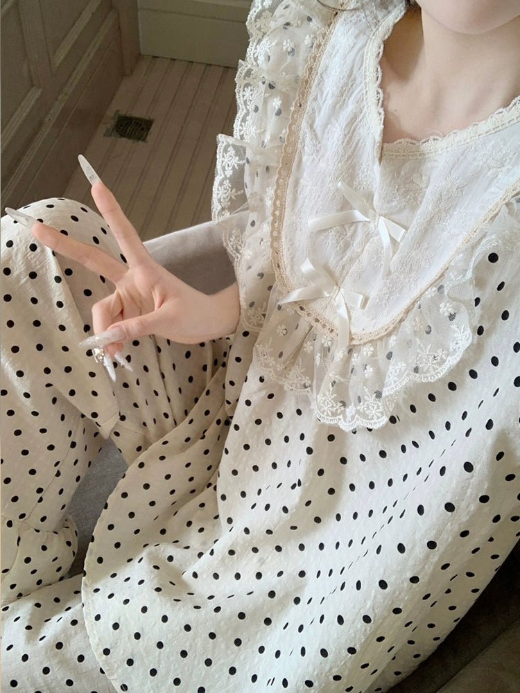Sweet Dot Palace Pajama Sets-ntbhshop